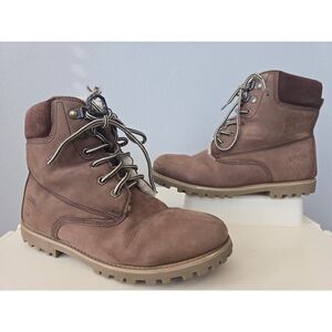 Cloud Nine Sheepskin Brown Leather Lace-Up Winter Boots | Men’s Size 9 Warm